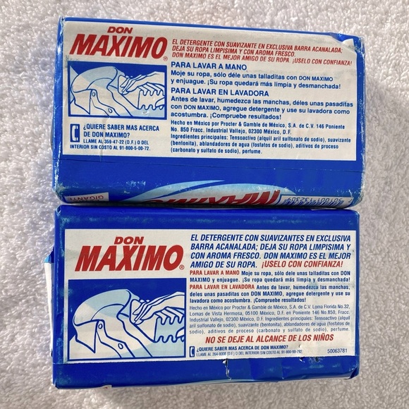 Vintage Don Maximo Detergent Soap Bars Extra Gigante 337.5g X2 - Picture 3 of 8